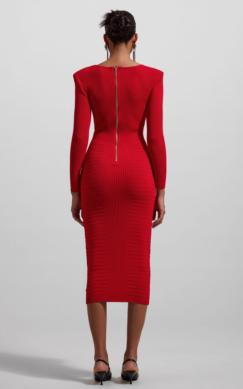 Jersey V-Neck Bodycon Maxi Dress