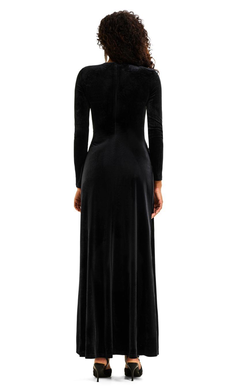 Sequin Velvet Splicing Midi Dress