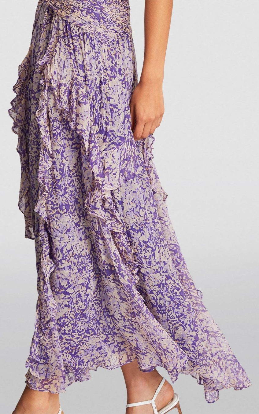 Floral Sleeveless Crew Collar Midi Dress
