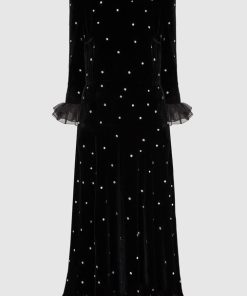 Velvet Mid Sleeve Maxi Dress