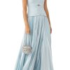 Sweetheart Neck Off-Shoulder Pleated Midi Dress