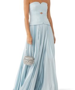 Sweetheart Neck Off-Shoulder Pleated Midi Dress