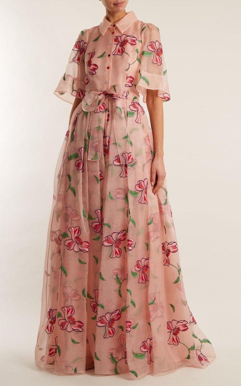 Floral Short Sleeve Bottom Midi Dress