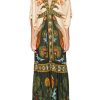 Paisley Print Tassel V-Neck Maxi Dress