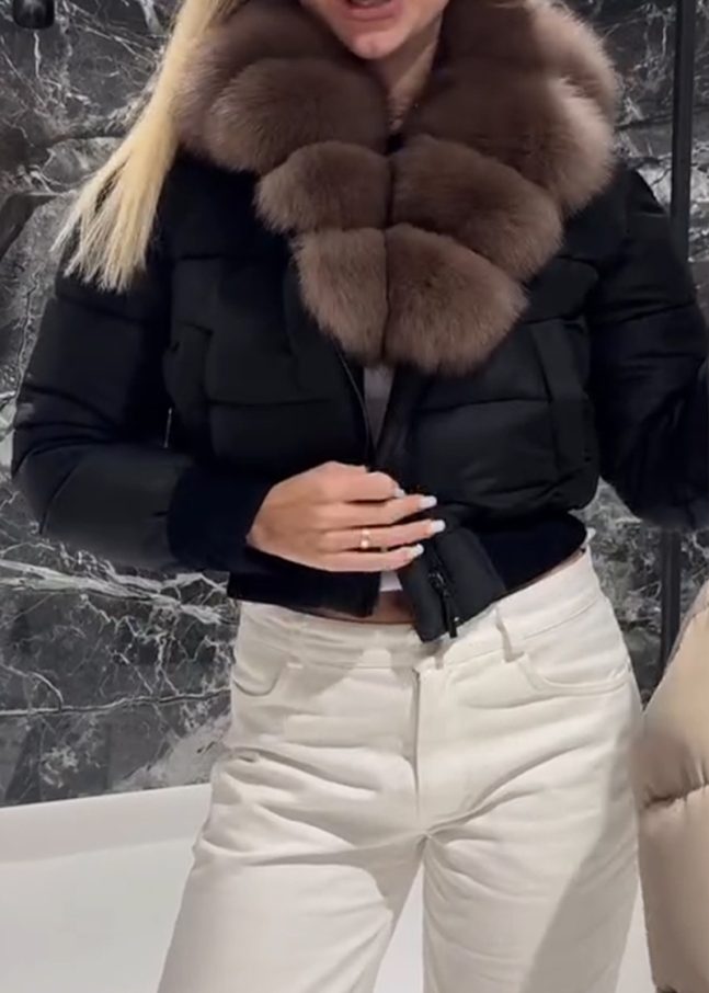 Women Fur Collar Temperament Casual Short Cotton Jacket