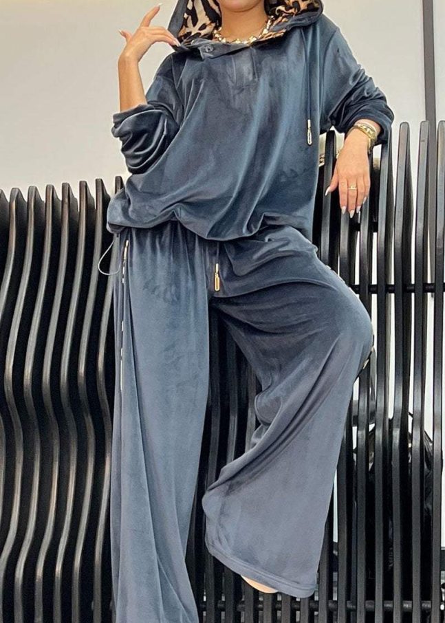 Women's Leopard Print Hoodies and Pants Set